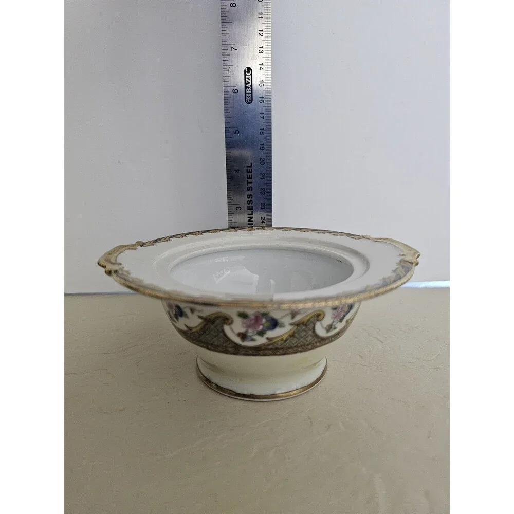 Noritake Morimura Sugar Bowl, No Lid, Handpainted Details